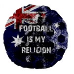 Football is my religion Large 18  Premium Flano Round Cushions Front