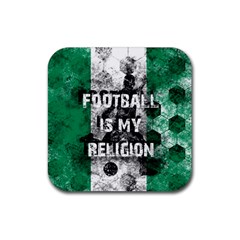 Football Is My Religion Rubber Coaster (square)  by Valentinaart