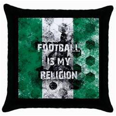 Football Is My Religion Throw Pillow Case (black) by Valentinaart