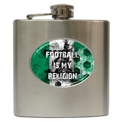 Football Is My Religion Hip Flask (6 Oz) by Valentinaart