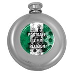 Football is my religion Round Hip Flask (5 oz) Front