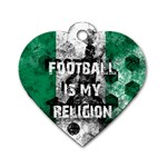 Football is my religion Dog Tag Heart (One Side) Front