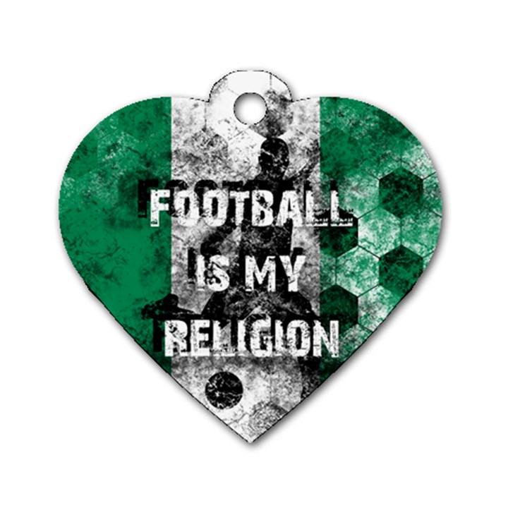 Football is my religion Dog Tag Heart (One Side)