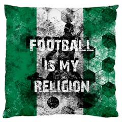 Football Is My Religion Large Cushion Case (one Side) by Valentinaart