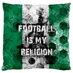 Football Is My Religion Large Flano Cushion Case (two Sides) by Valentinaart