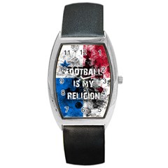 Football Is My Religion Barrel Style Metal Watch by Valentinaart