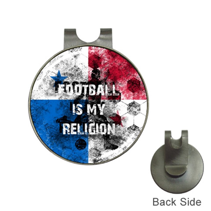 Football is my religion Hat Clips with Golf Markers