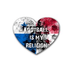 Football Is My Religion Rubber Coaster (heart)  by Valentinaart