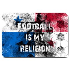 Football Is My Religion Large Doormat  by Valentinaart