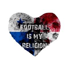 Football Is My Religion Standard 16  Premium Heart Shape Cushions