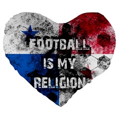 Football Is My Religion Large 19  Premium Heart Shape Cushions by Valentinaart