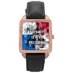 Football Is My Religion Rose Gold Leather Watch  by Valentinaart