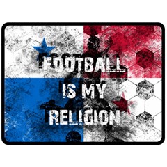 Football Is My Religion Double Sided Fleece Blanket (large)  by Valentinaart