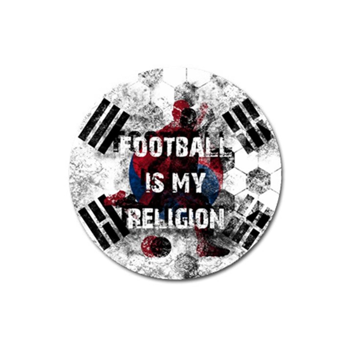 Football is my religion Magnet 3  (Round)