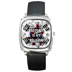 Football Is My Religion Square Metal Watch by Valentinaart