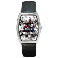 Football Is My Religion Barrel Style Metal Watch by Valentinaart