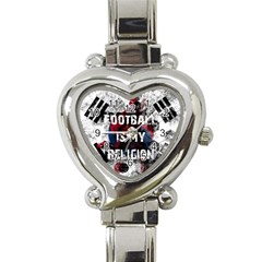 Football Is My Religion Heart Italian Charm Watch by Valentinaart