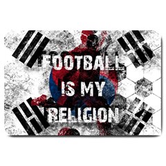 Football Is My Religion Large Doormat  by Valentinaart