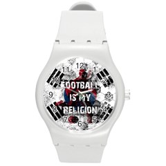 Football Is My Religion Round Plastic Sport Watch (m) by Valentinaart