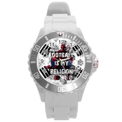 Football Is My Religion Round Plastic Sport Watch (l) by Valentinaart