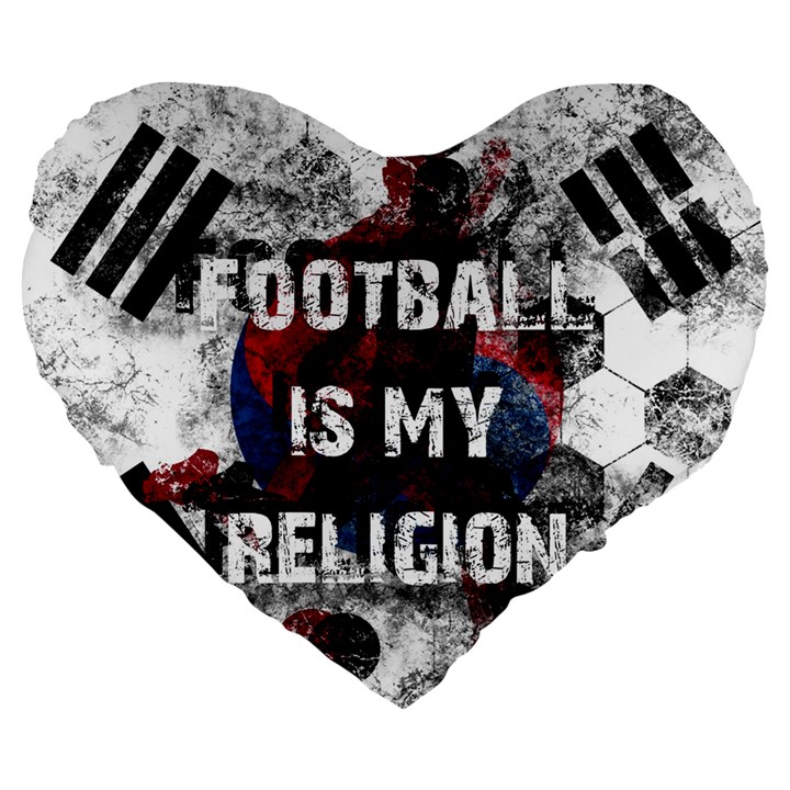 Football is my religion Large 19  Premium Heart Shape Cushions