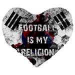 Football is my religion Large 19  Premium Heart Shape Cushions Back