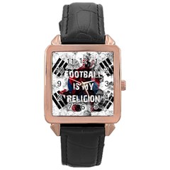 Football Is My Religion Rose Gold Leather Watch  by Valentinaart