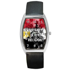 Football Is My Religion Barrel Style Metal Watch by Valentinaart