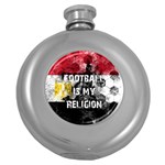 Football is my religion Round Hip Flask (5 oz) Front