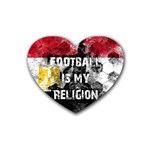 Football is my religion Heart Coaster (4 pack)  Front