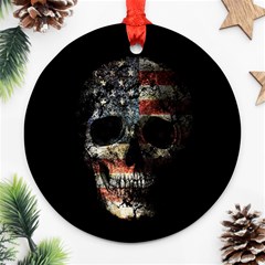 Skull Round Ornament (two Sides) by Valentinaart