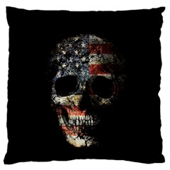 Skull Large Flano Cushion Case (two Sides) by Valentinaart