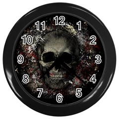 Skull Wall Clocks (black) by Valentinaart