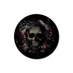 Skull Rubber Coaster (round)  by Valentinaart