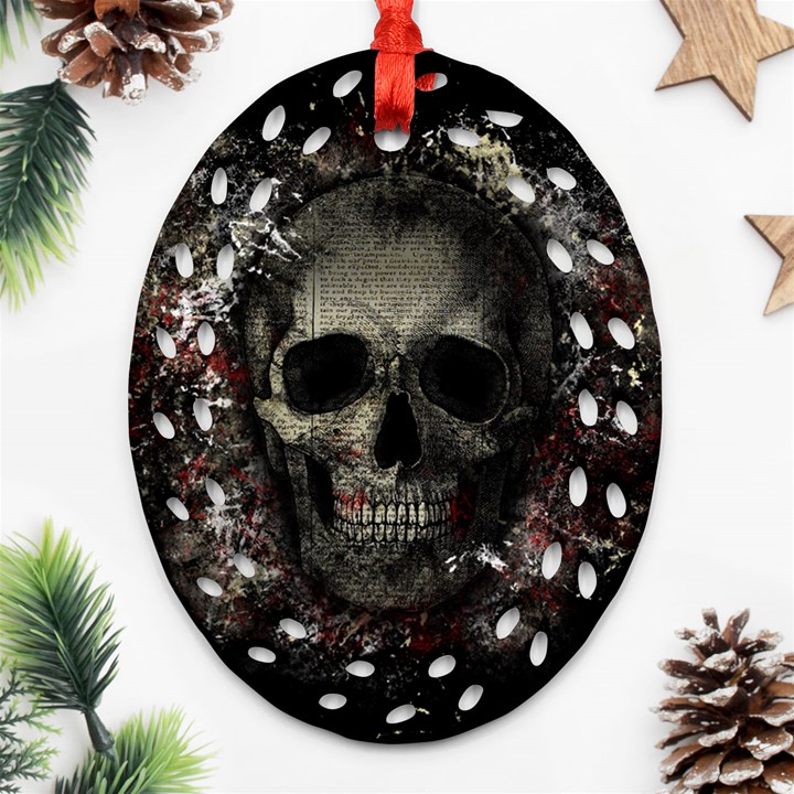 Skull Ornament (Oval Filigree)