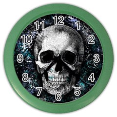 Skull Color Wall Clocks by Valentinaart