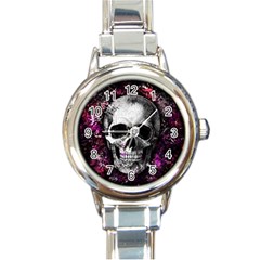 Skull Round Italian Charm Watch