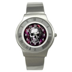 Skull Stainless Steel Watch by Valentinaart