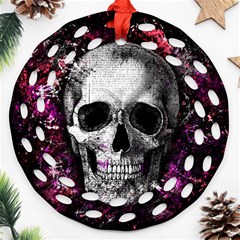 Skull Round Filigree Ornament (Two Sides)