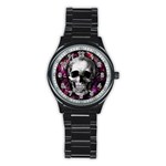 Skull Stainless Steel Round Watch Front