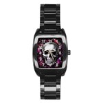 Skull Stainless Steel Barrel Watch Front