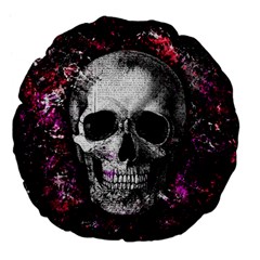 Skull Large 18  Premium Flano Round Cushions