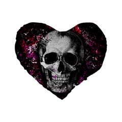 Skull Standard 16  Premium Flano Heart Shape Cushions