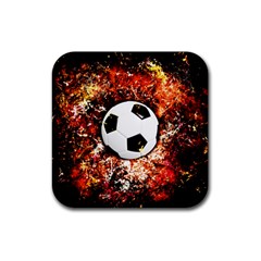 Football  Rubber Coaster (square)  by Valentinaart