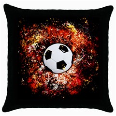 Football  Throw Pillow Case (black) by Valentinaart