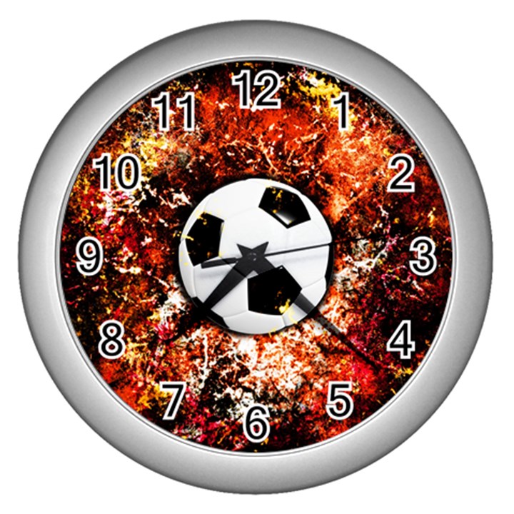 Football  Wall Clocks (Silver) 