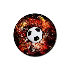 Football  Rubber Round Coaster (4 Pack)  by Valentinaart