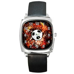 Football  Square Metal Watch by Valentinaart