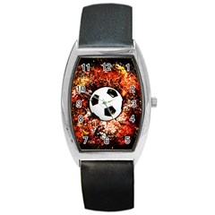 Football  Barrel Style Metal Watch by Valentinaart