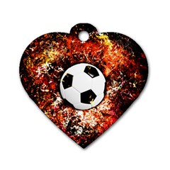 Football  Dog Tag Heart (one Side)